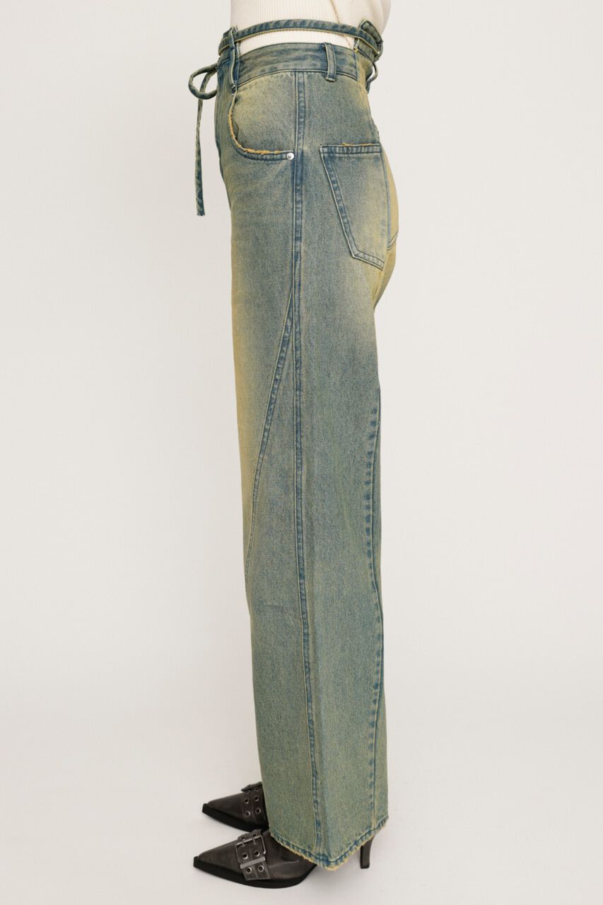 SLY「CUT OFF WAIST STRAIGHT パンツ」|デニム|