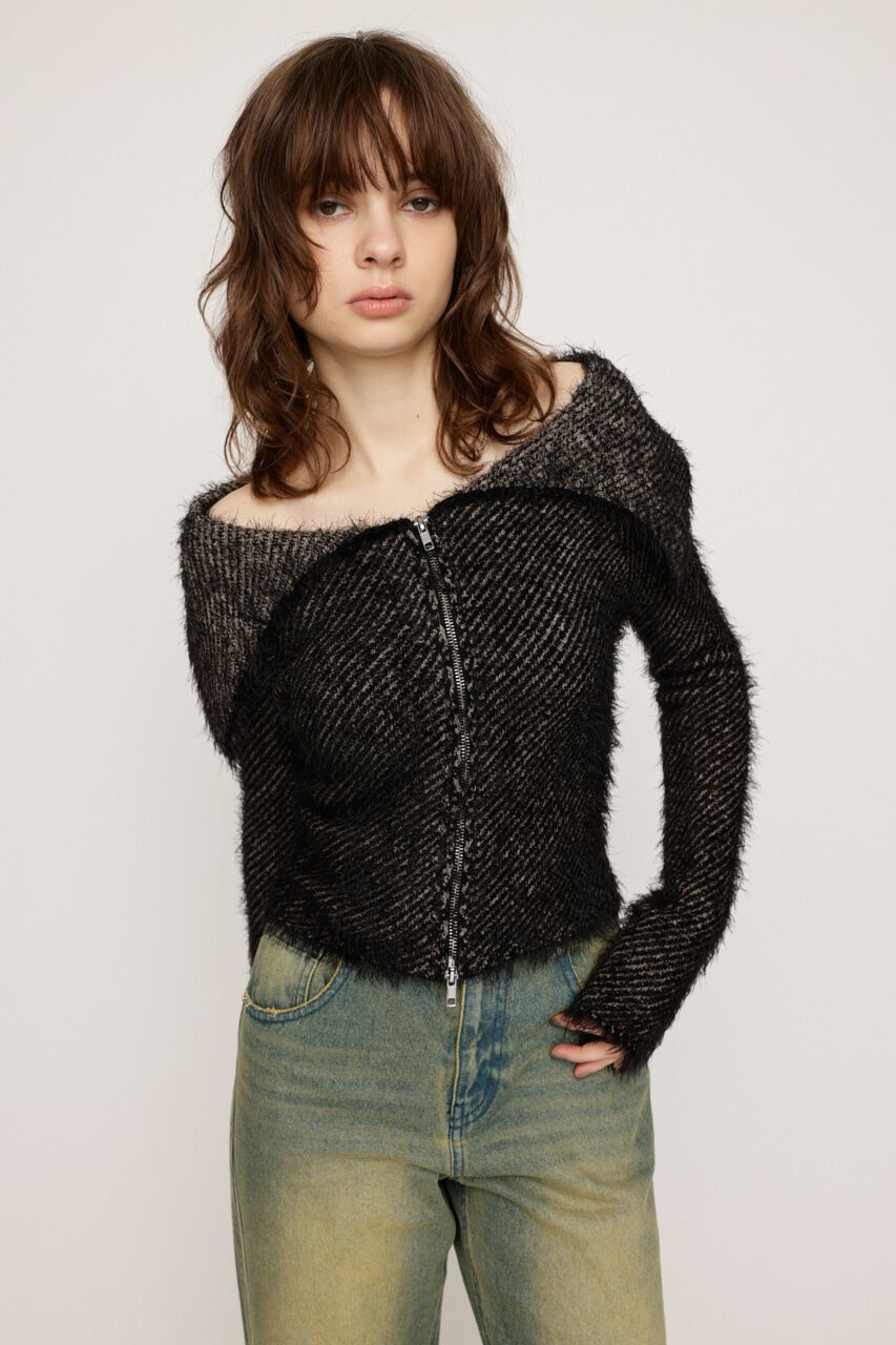 SLY「SHAGGY STRIPE MG トップス」|ニット・セーター|