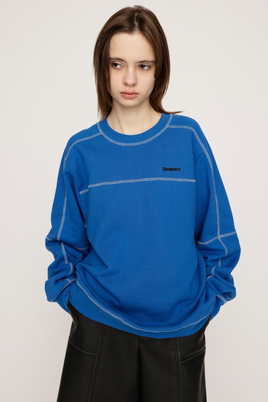 SLY「BI COLOR STITCH SW トップス」|Tシャツ・カットソー|BLU