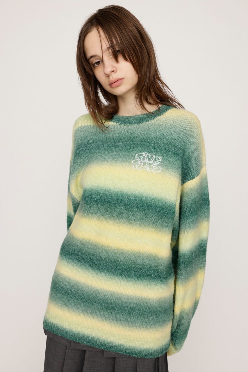 SLY「FRONT LOGO LOOSE トップス」|ニット・セーター|M/GRN7