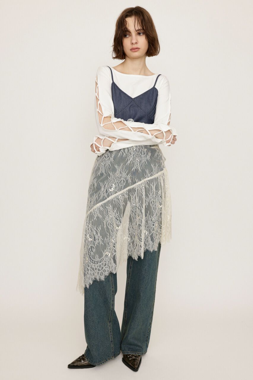 SLY「CUT OFF STRAIGHT パンツ」|デニム|