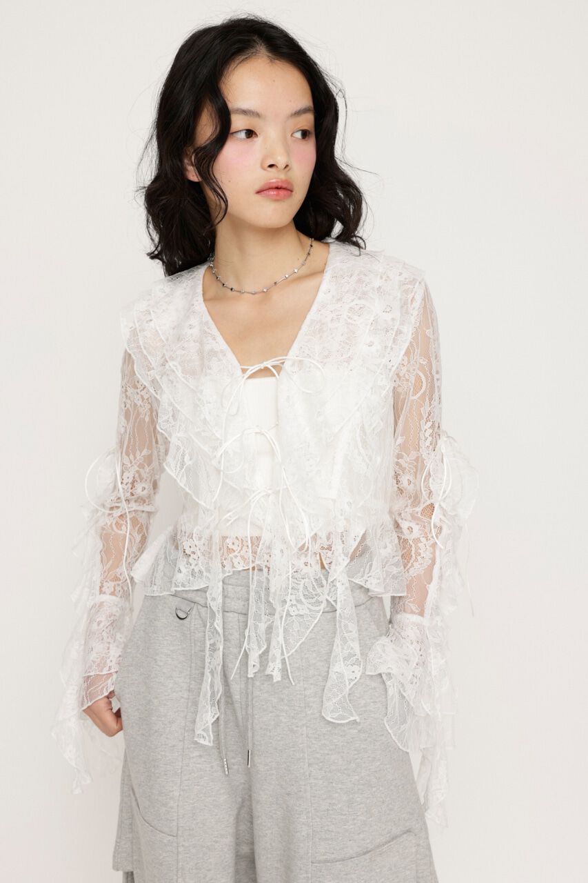 SLY「FRONT RIBBON LACE ブラウス」|シャツ・ブラウス|