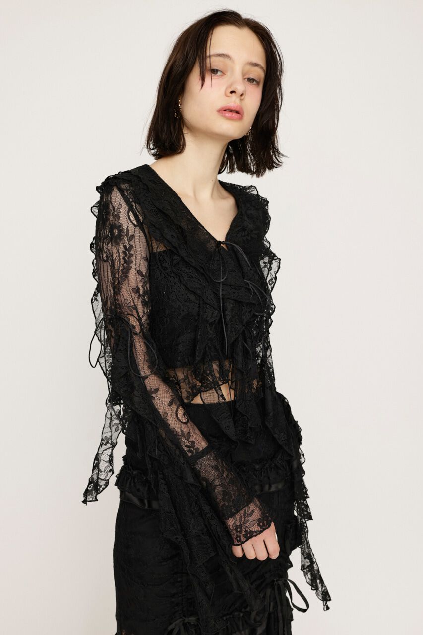 SLY「FRONT RIBBON LACE ブラウス」|シャツ・ブラウス|