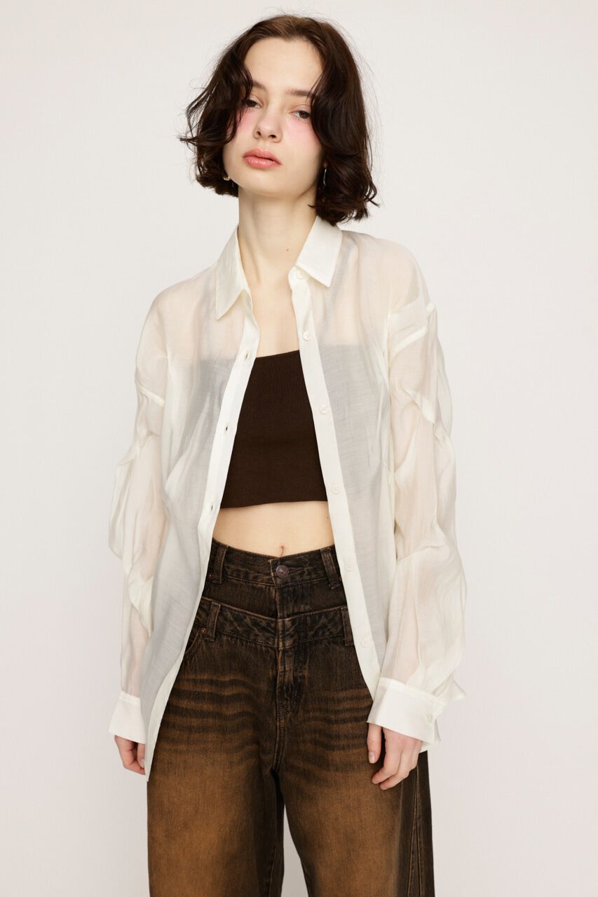 SLY「SHEER TUCKED シャツ」|シャツ・ブラウス|