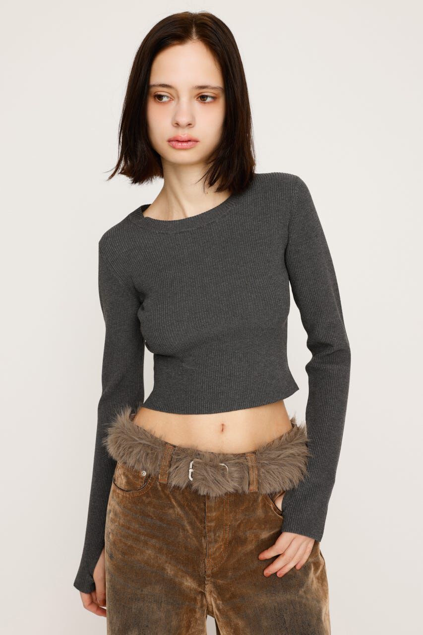 SLY「BASIC HG RIB トップス」|ニット・セーター|T.GRY