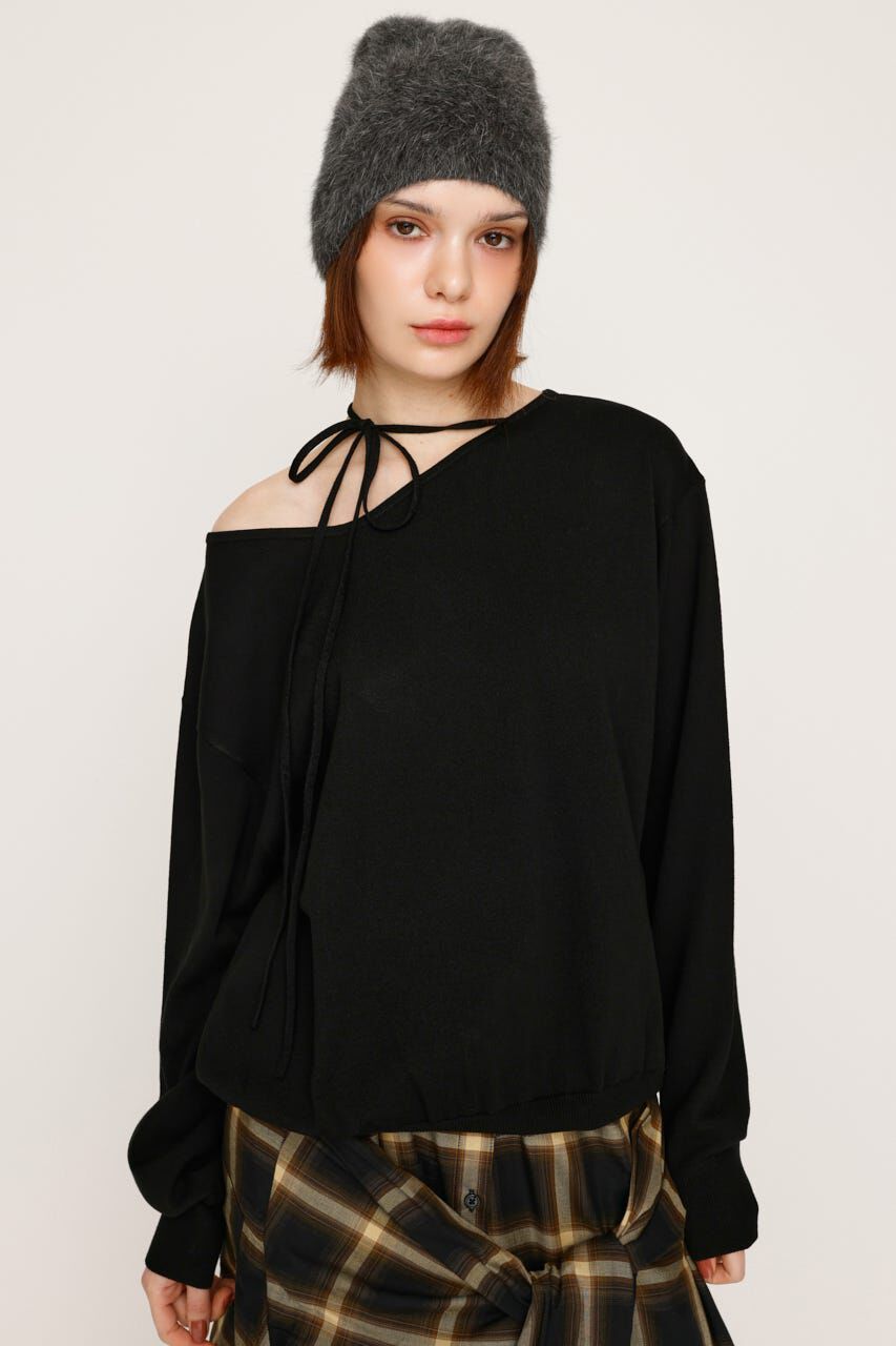 SLY「ASYMMETRY NECK LOOSE トップス」|ニット・セーター|
