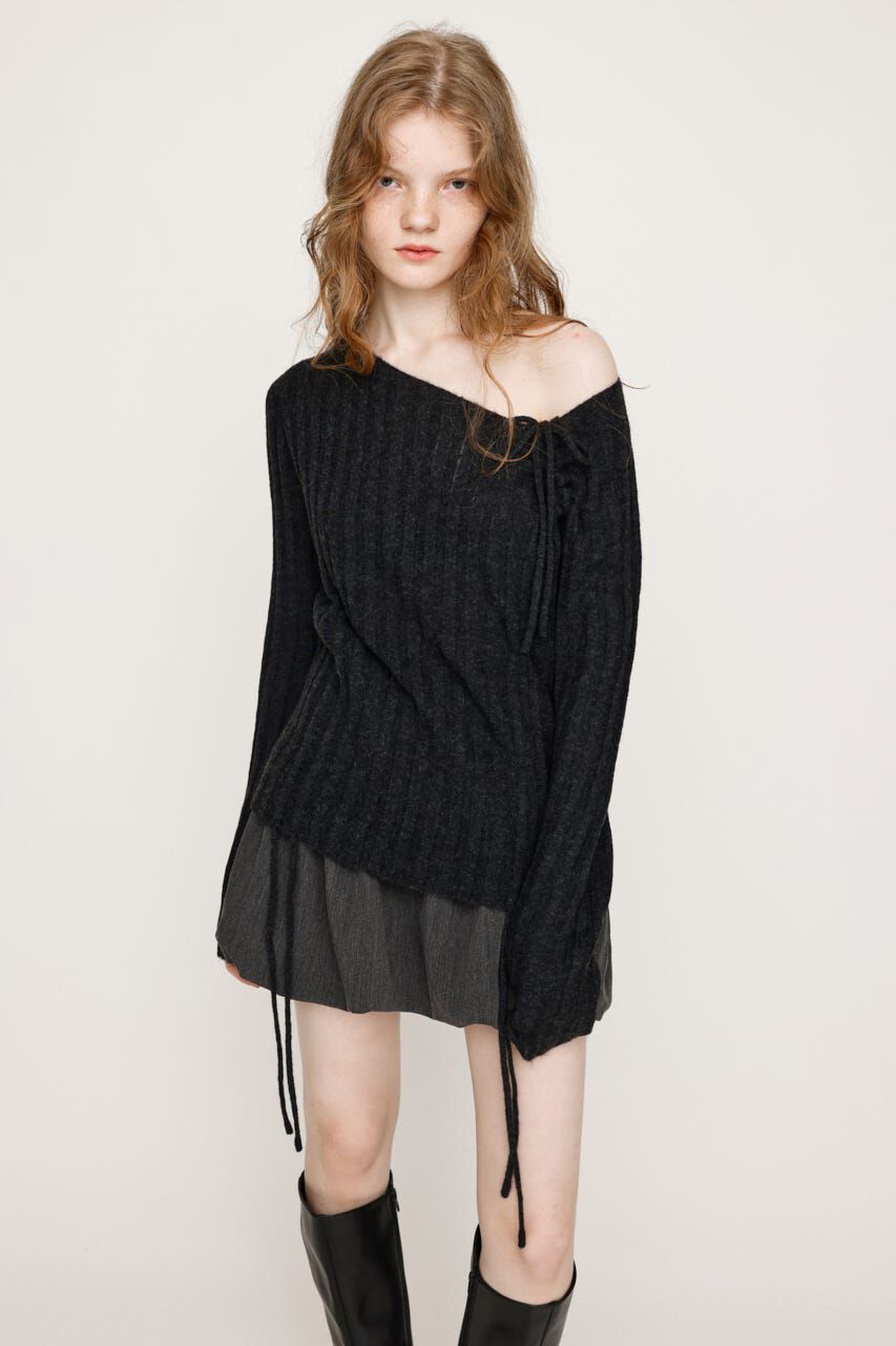 SLY「GATHER RIBBON KNIT トップス」|ニット・セーター|