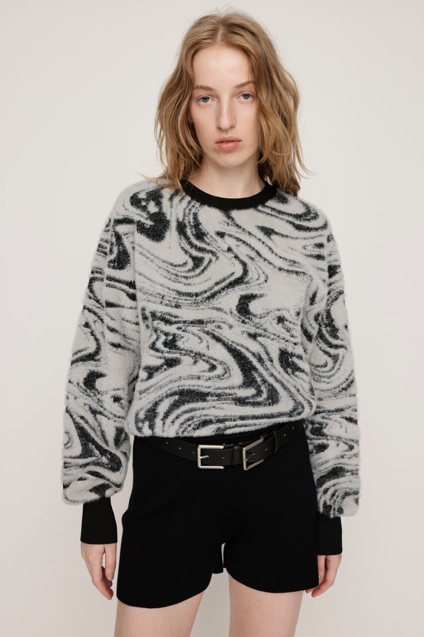 SLY「MIX SHAGGY MARBLE トップス」|ニット・セーター|