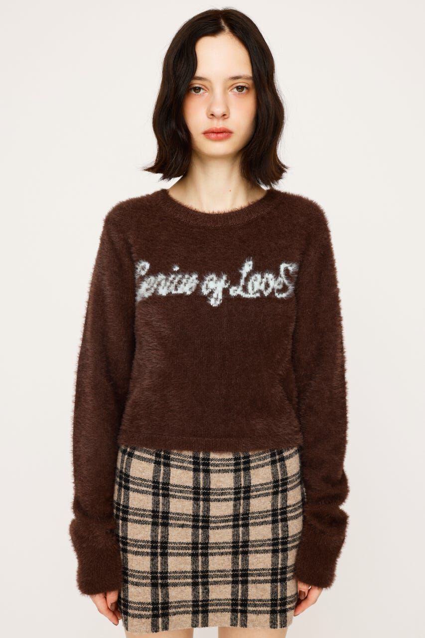 SLY「SHAGGY YARN LOGO C／N トップス」|ニット・セーター|