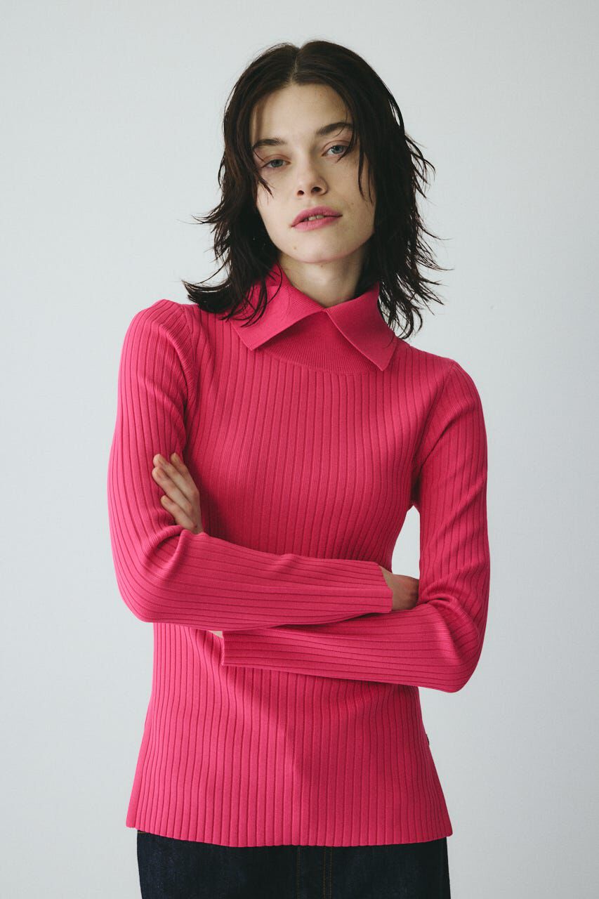 HeRIN.CYE「Stand collar knit top」|ニット・セーター|PNK