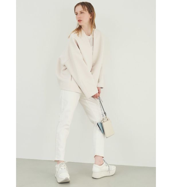 ELENDEEK「FORM SHORT CT」|ノーカラーコート|