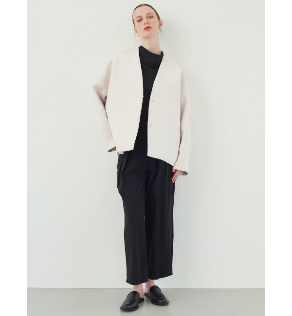 ELENDEEK「FORM SHORT CT」|ノーカラーコート|