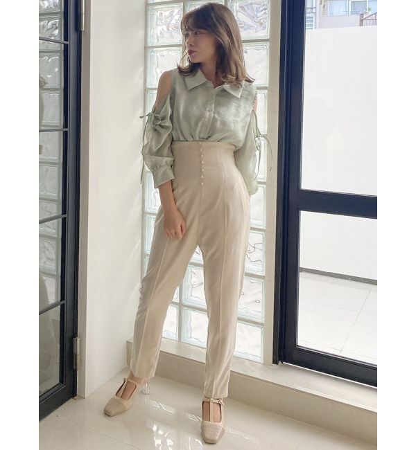 dazzlin「ギャザーパステルリブブラウス」|シャツ・ブラウス|