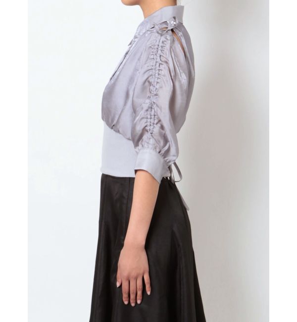 dazzlin「ギャザーパステルリブブラウス」|シャツ・ブラウス|