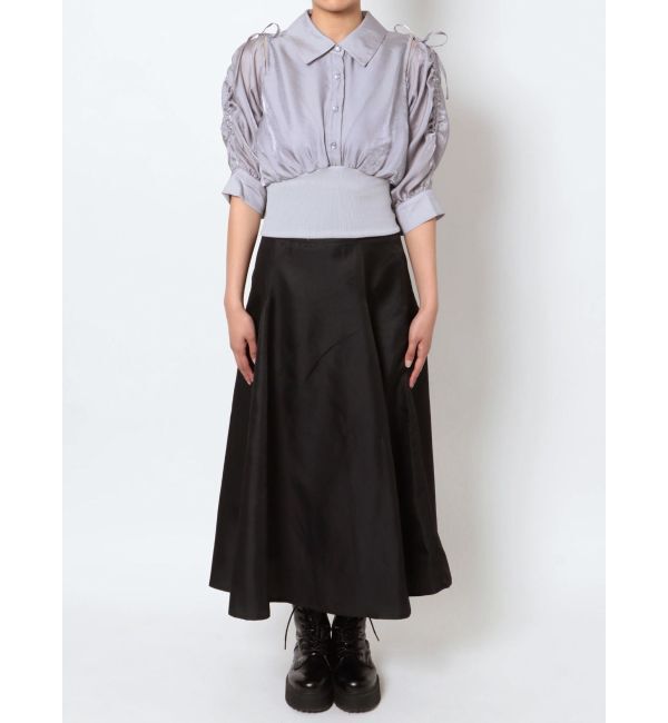 dazzlin「ギャザーパステルリブブラウス」|シャツ・ブラウス|