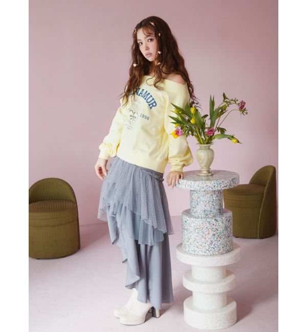 dazzlin「【CALNAMURコラボ】カルミアプリント オフショルダー プルオーバー」|スウェット・ジャージ|