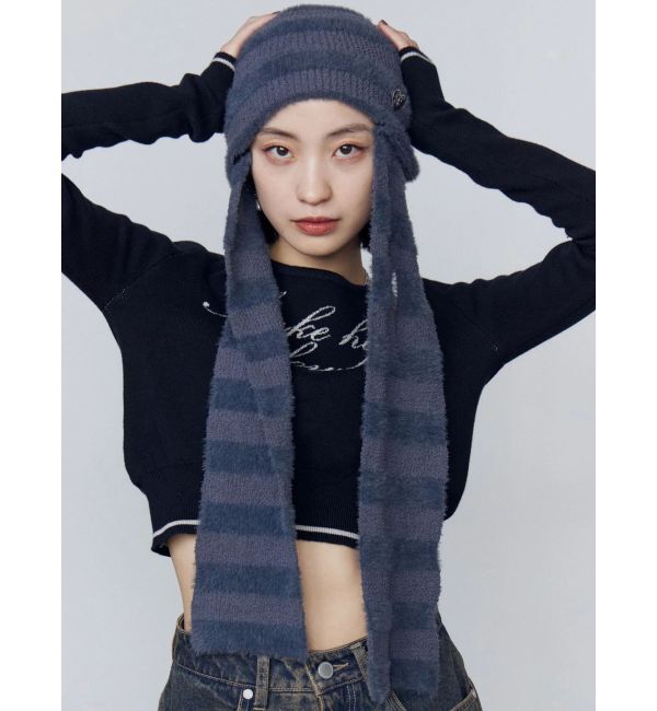 EMODA「ストライプシャギー2WAYビーニー」|ニット帽|