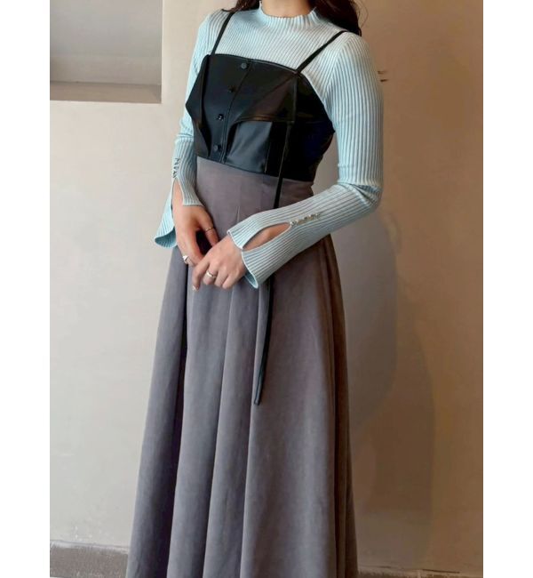 MERCURYDUO「フレアスリーブハイネックリブニット」|ニット・セーター|