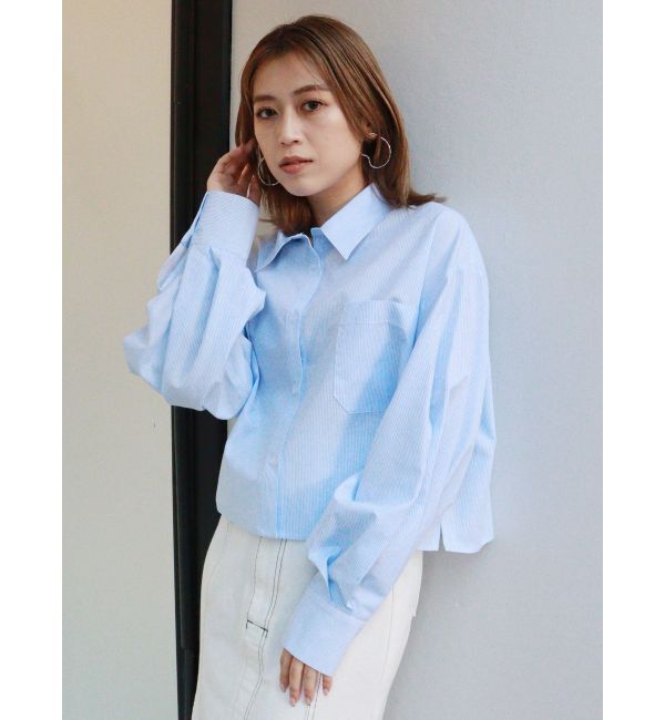 MURUA「クロップドストライプシャツ」|シャツ・ブラウス|