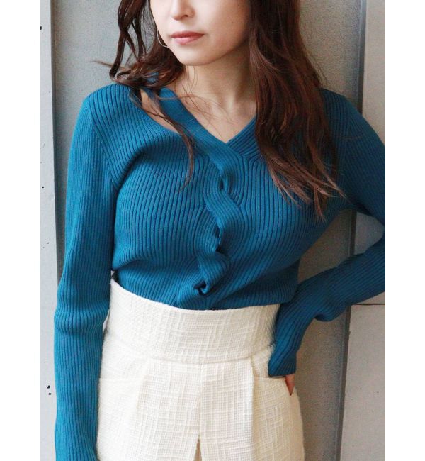 MURUA「ツイストタイトニット」|ニット・セーター|ブルー
