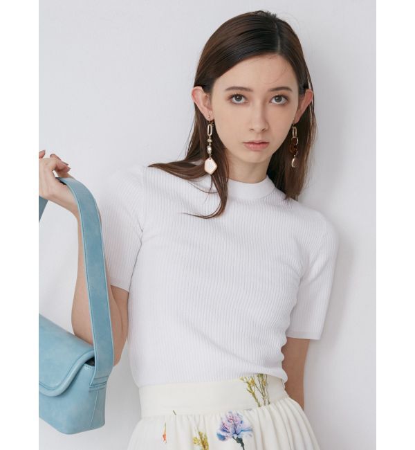 MURUA「ハーフスリーブタイトリブニット」|ニット・セーター|