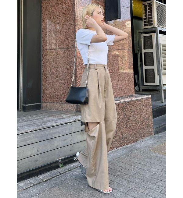 MURUA「ハーフスリーブタイトリブニット」|ニット・セーター|