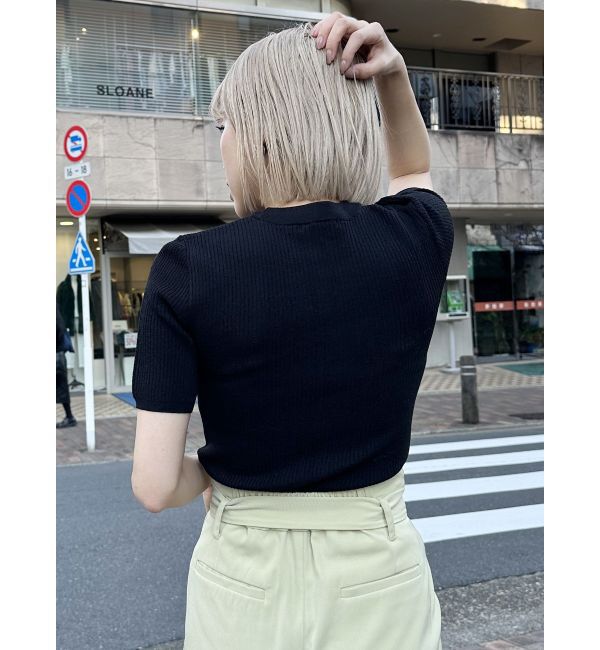 MURUA「ハーフスリーブタイトリブニット」|ニット・セーター|