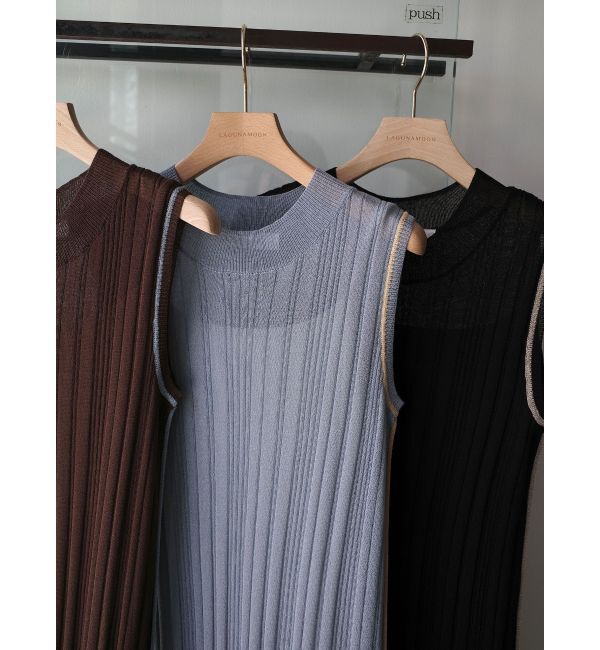 LAGUNAMOON「【WEB限定】ラインニットワンピース」|ワンピース|