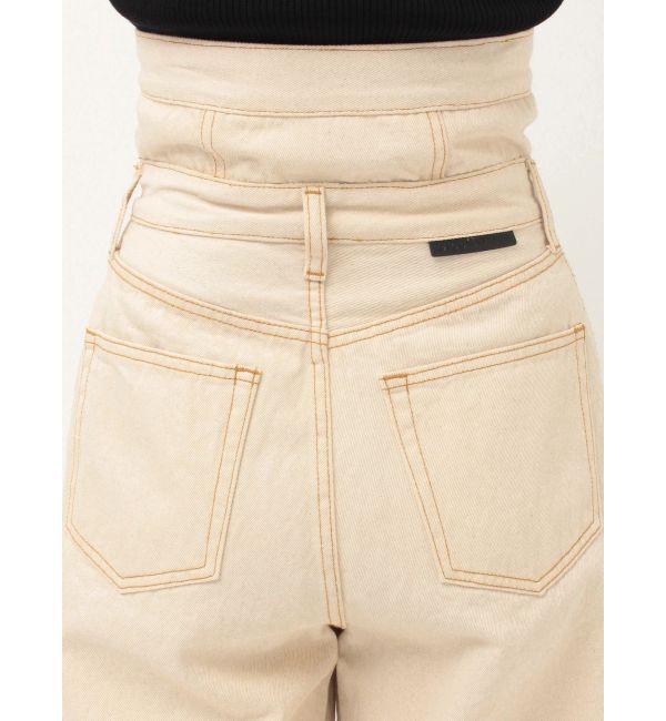 LAGUNAMOON「ハイウエストラインディティールデニムパンツ」|デニム|