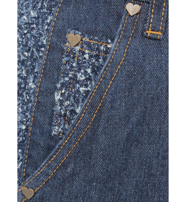 LAGUNAMOON「ハイウエストラインディティールデニムパンツ」|デニム|