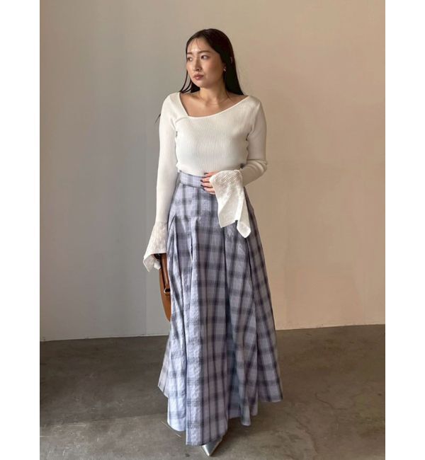 LAGUNAMOON「シアーパターンカフスリブニットプルオーバー」|ニット・セーター|