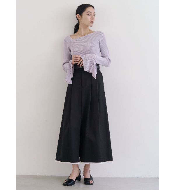 LAGUNAMOON「シアーパターンカフスリブニットプルオーバー」|ニット・セーター|