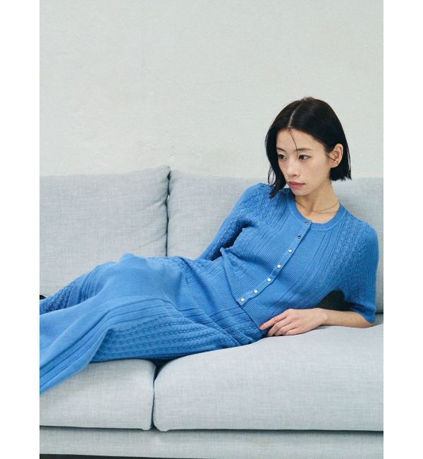 LAGUNAMOON「バイカラーサイドラインレースニットセットアップ」|ワンピース|