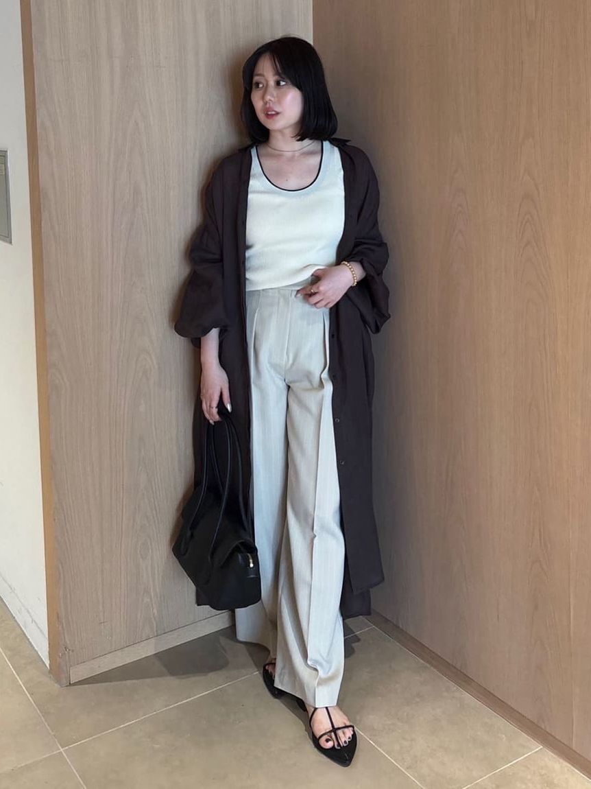 Mila Owen「フラップデザイン2タックワイドパンツ」|チノ|