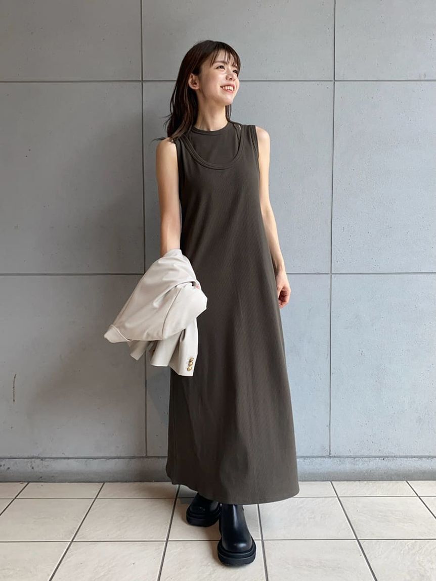 Mila Owen「【セットアイテム】タンクレイヤードマキシカットソーワンピース」|ワンピース|