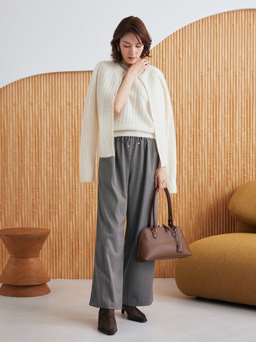 Mila Owen「シアーケーブルアンサンブル半袖プルオーバー」|ニット・セーター|