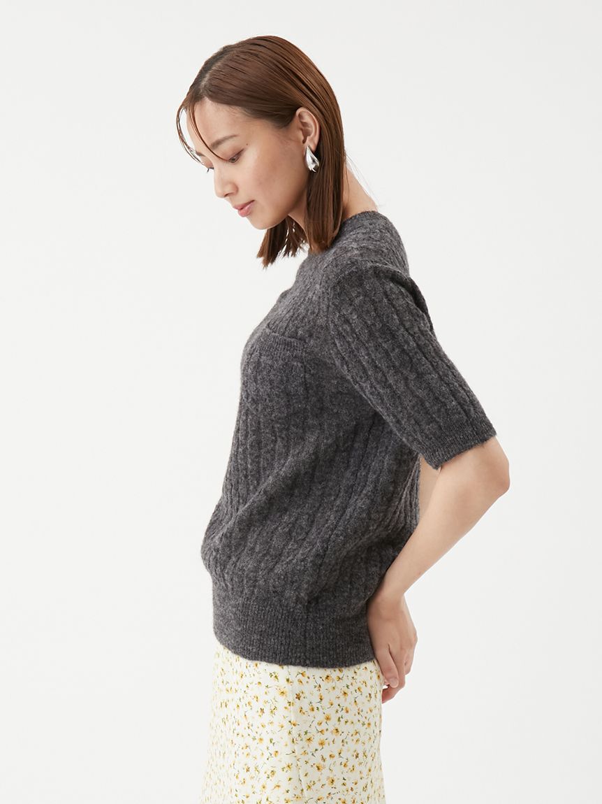 Mila Owen「シアーケーブルアンサンブル半袖プルオーバー」|ニット・セーター|