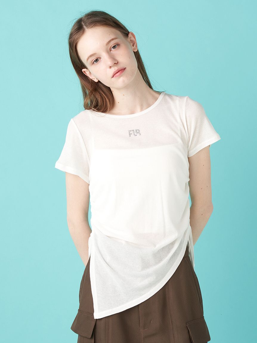 FURFUR「【WEB限定カラー】クリスタルロゴアシンメトリーTシャツ」|Tシャツ・カットソー|OWHT