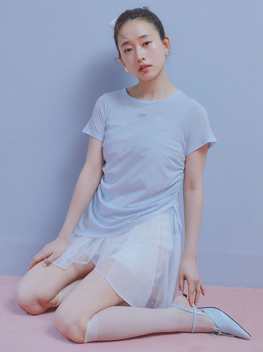 FURFUR「【WEB限定カラー】クリスタルロゴアシンメトリーTシャツ」|Tシャツ・カットソー|