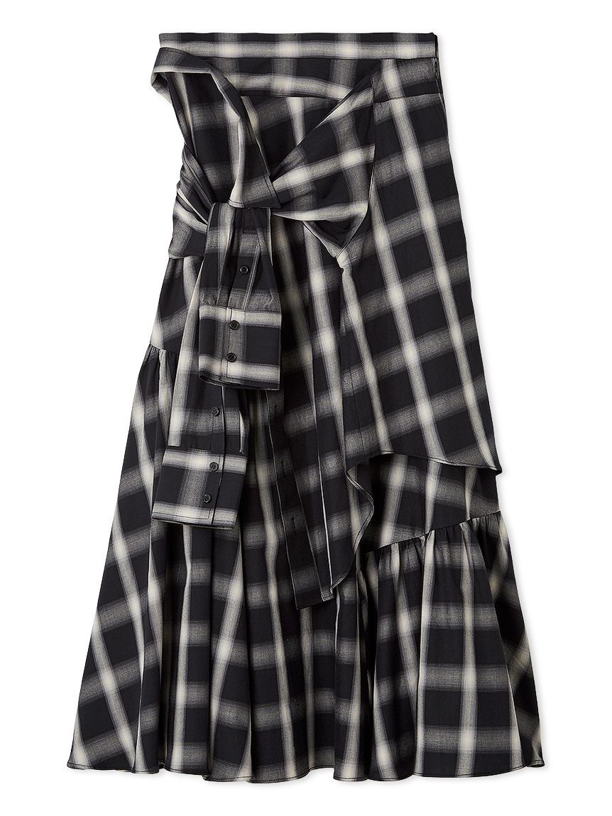 FURFUR「シャツドッキングチェックスカート」|スカート|