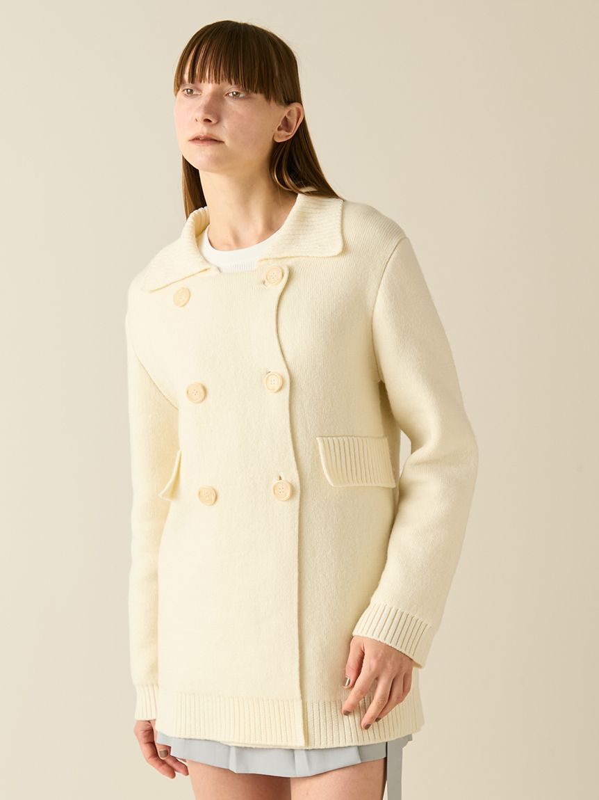 FURFUR「2WAYニットPコート」|ピーコート|WHT