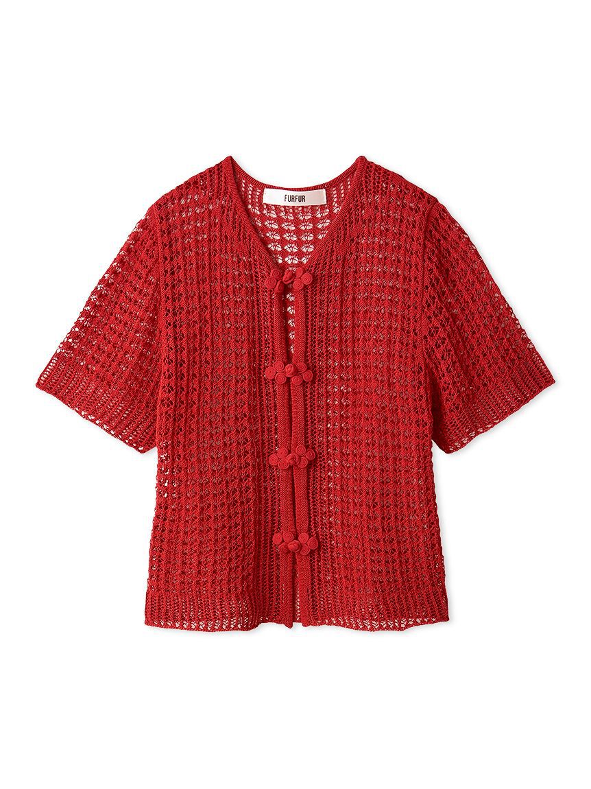 FURFUR「レース編みチャイナニットトップス」|ニット・セーター|