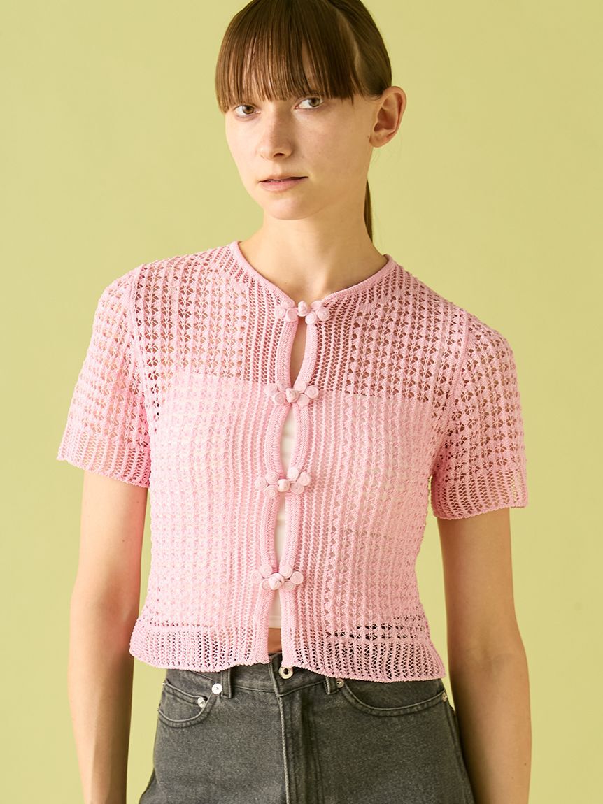 FURFUR「レース編みチャイナニットトップス」|ニット・セーター|