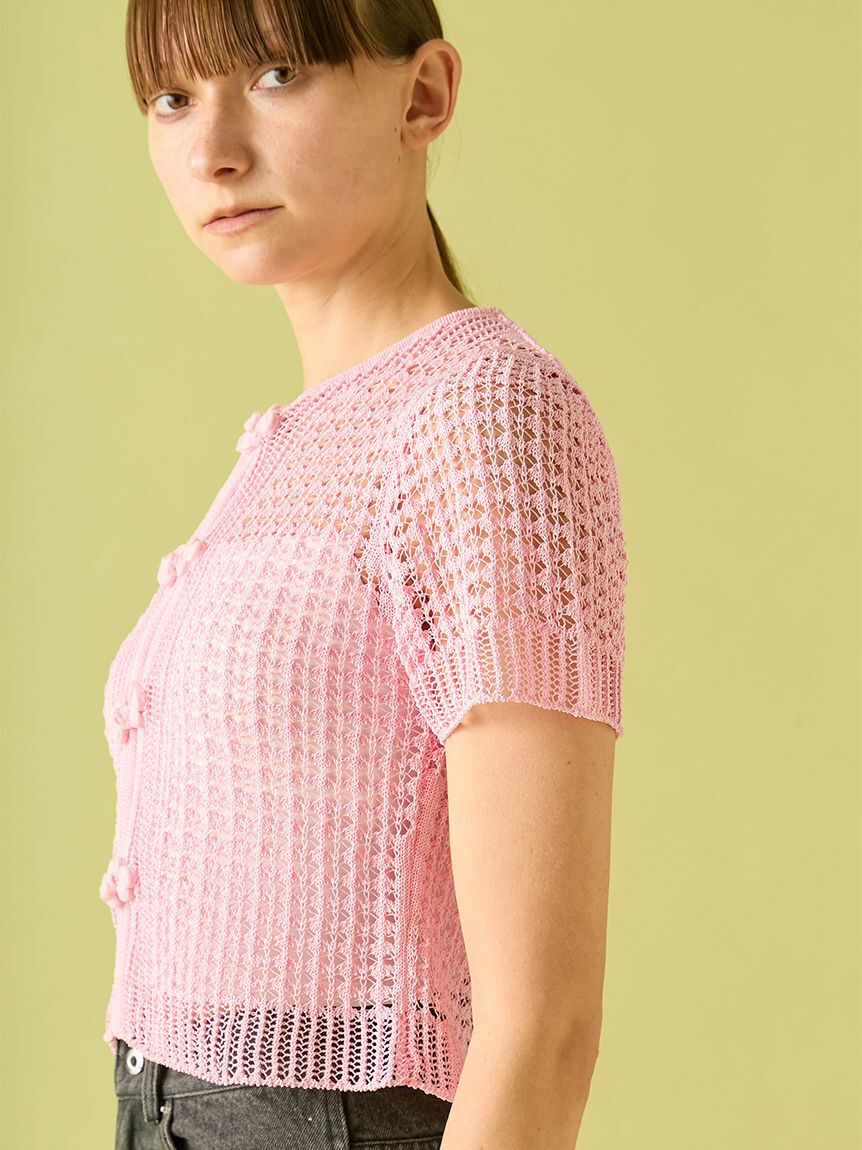 FURFUR「レース編みチャイナニットトップス」|ニット・セーター|