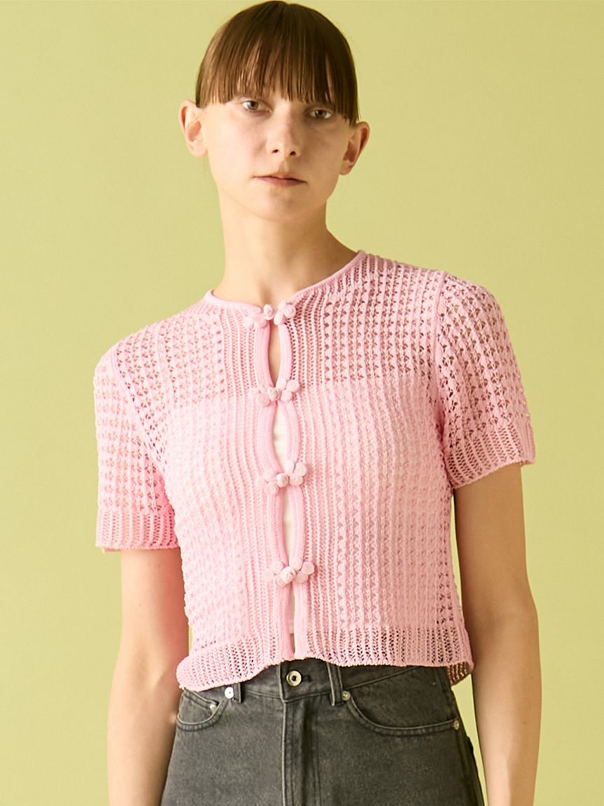 FURFUR「レース編みチャイナニットトップス」|ニット・セーター|PNK