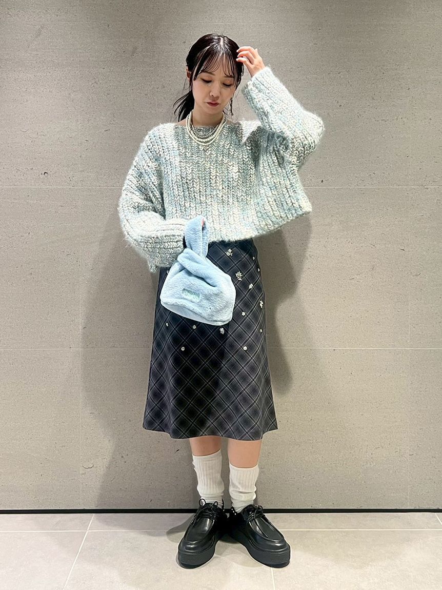 FURFUR「ビーズ刺繍ミディスカート」|スカート|