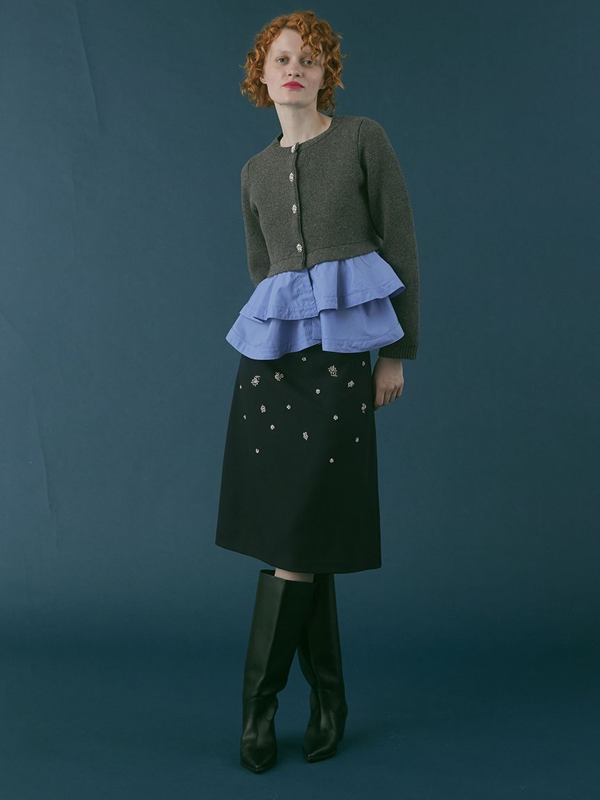 FURFUR「ビーズ刺繍ミディスカート」|スカート|