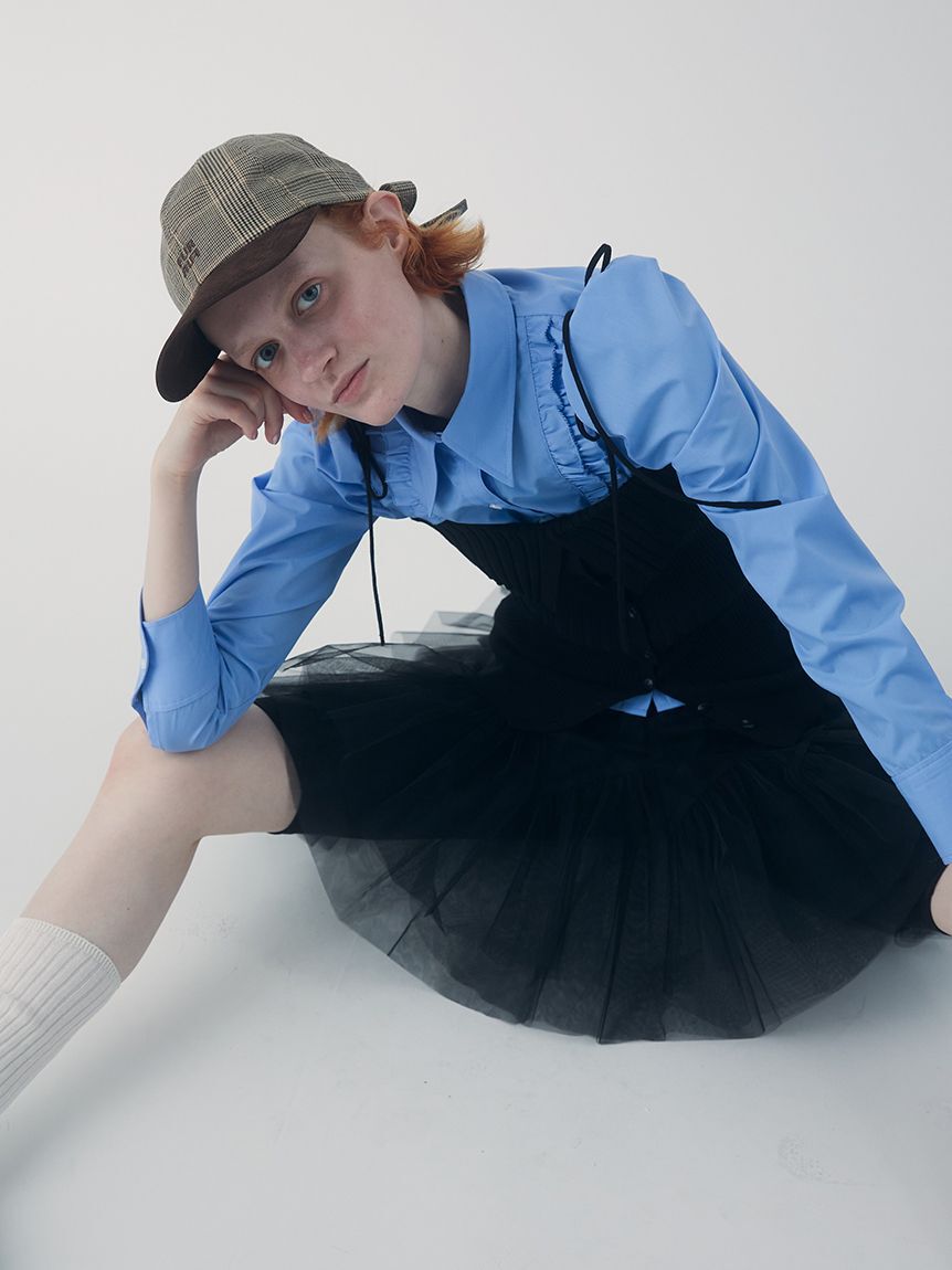 FURFUR「バックリボンチェック柄キャップ」|キャップ・キャスケット|