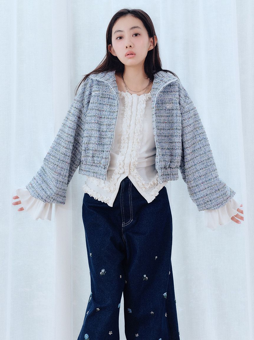 FURFUR「【WEB限定カラー】フリルカーディガン」|カーディガン|