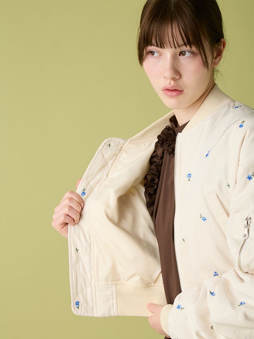 FURFUR「【WEB・一部店舗限定カラー】フラワー刺繍MA-1」|ブルゾン・スタジャン|